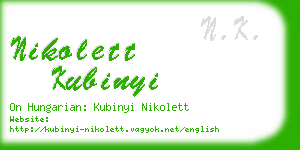 nikolett kubinyi business card
